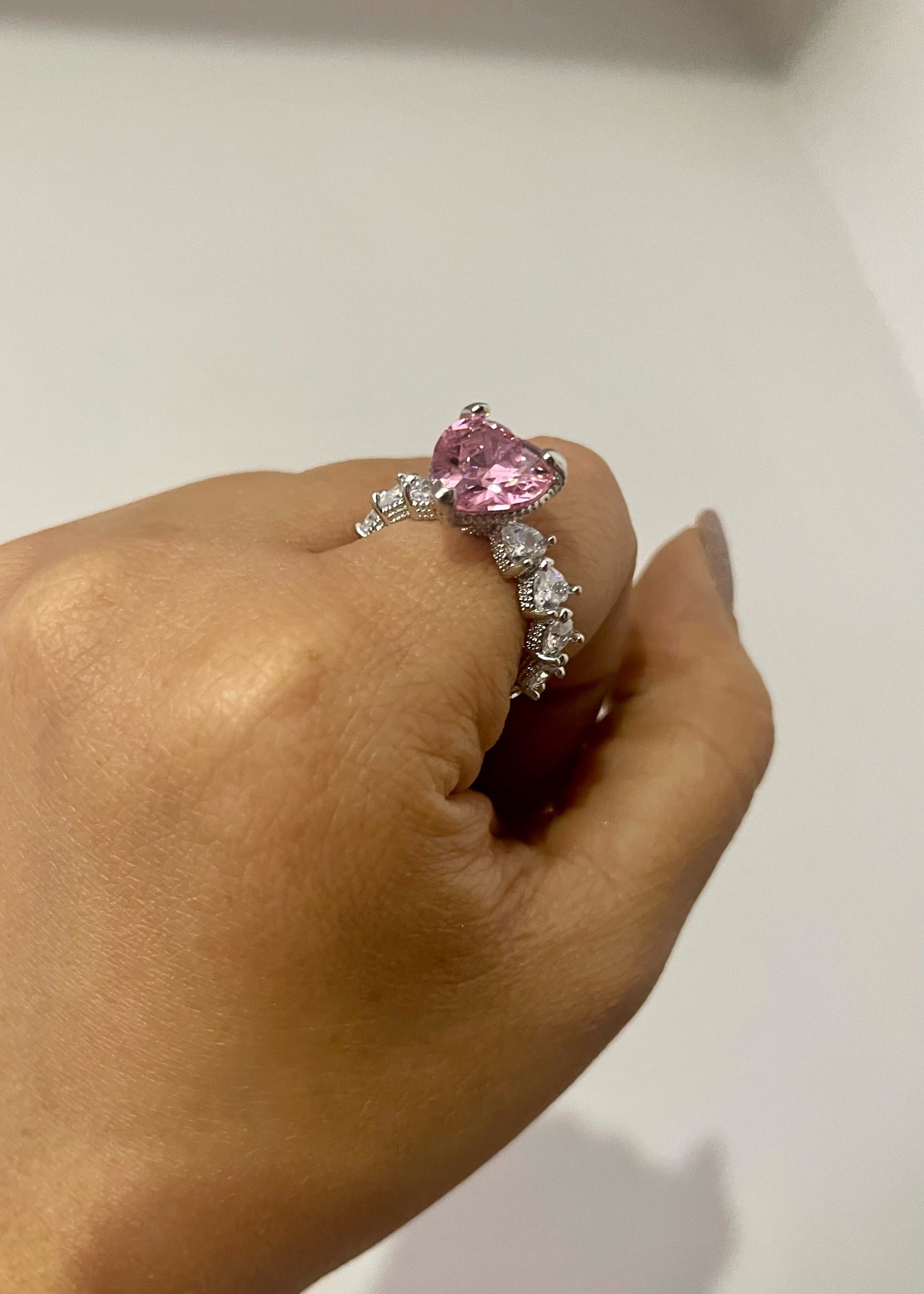 Blush heart ring