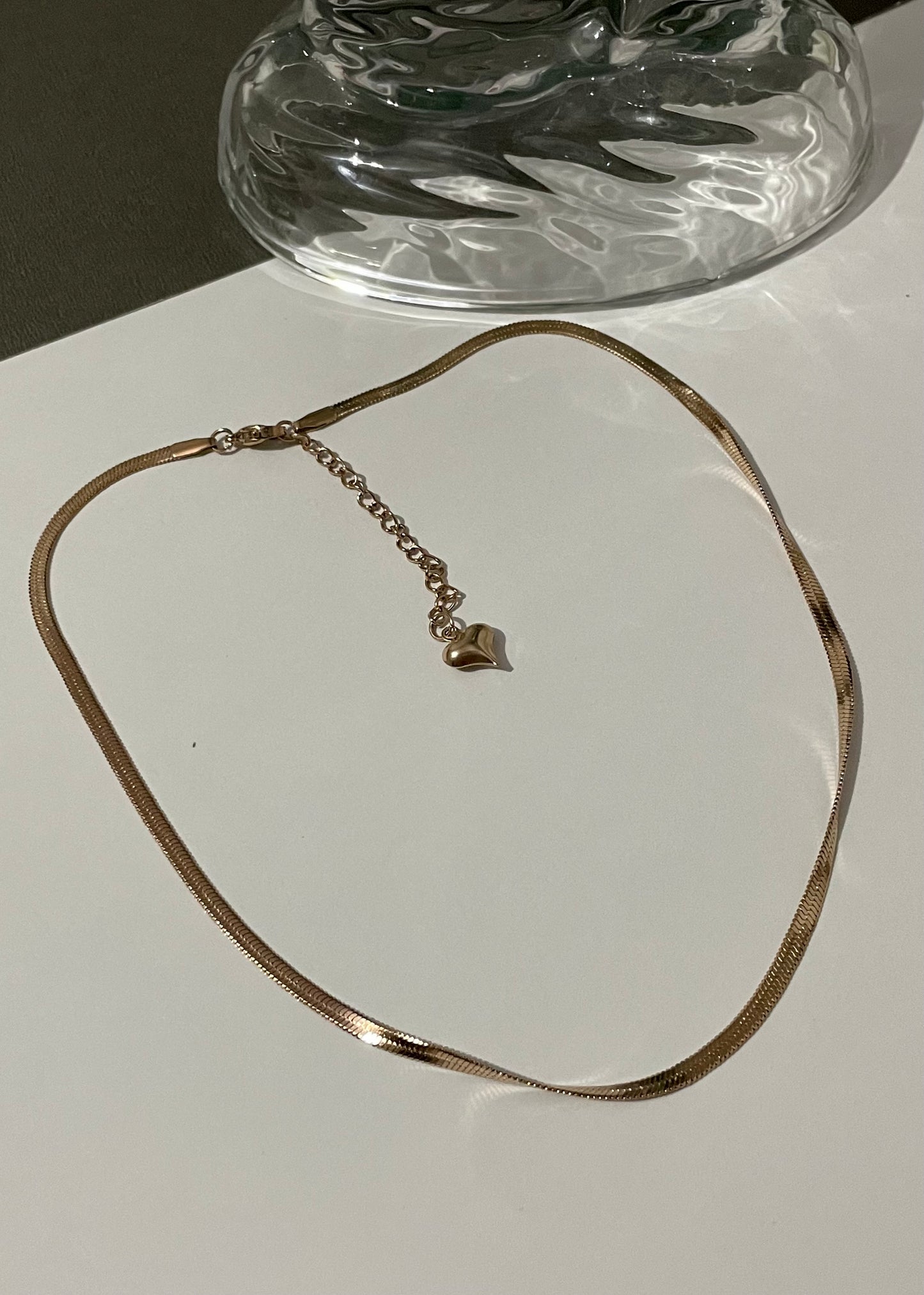 Snake chain necklace(Rosegold)