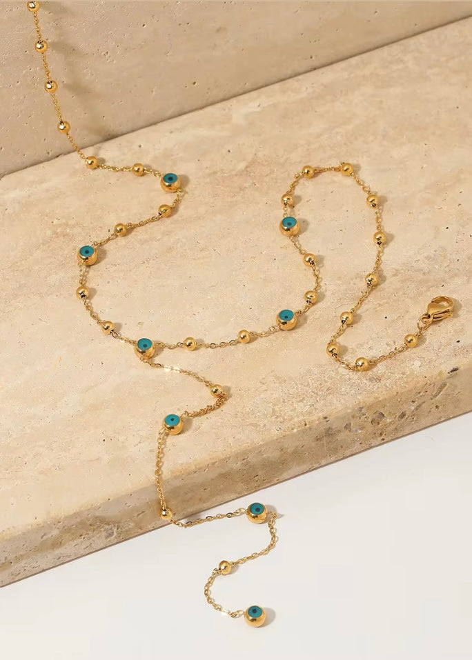 Evil eye lariat necklace