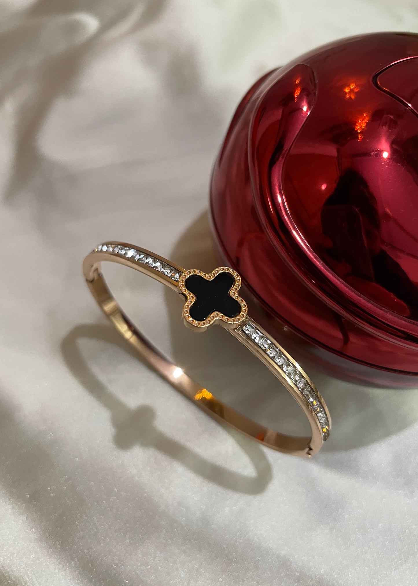 Black clover cuff bracelet