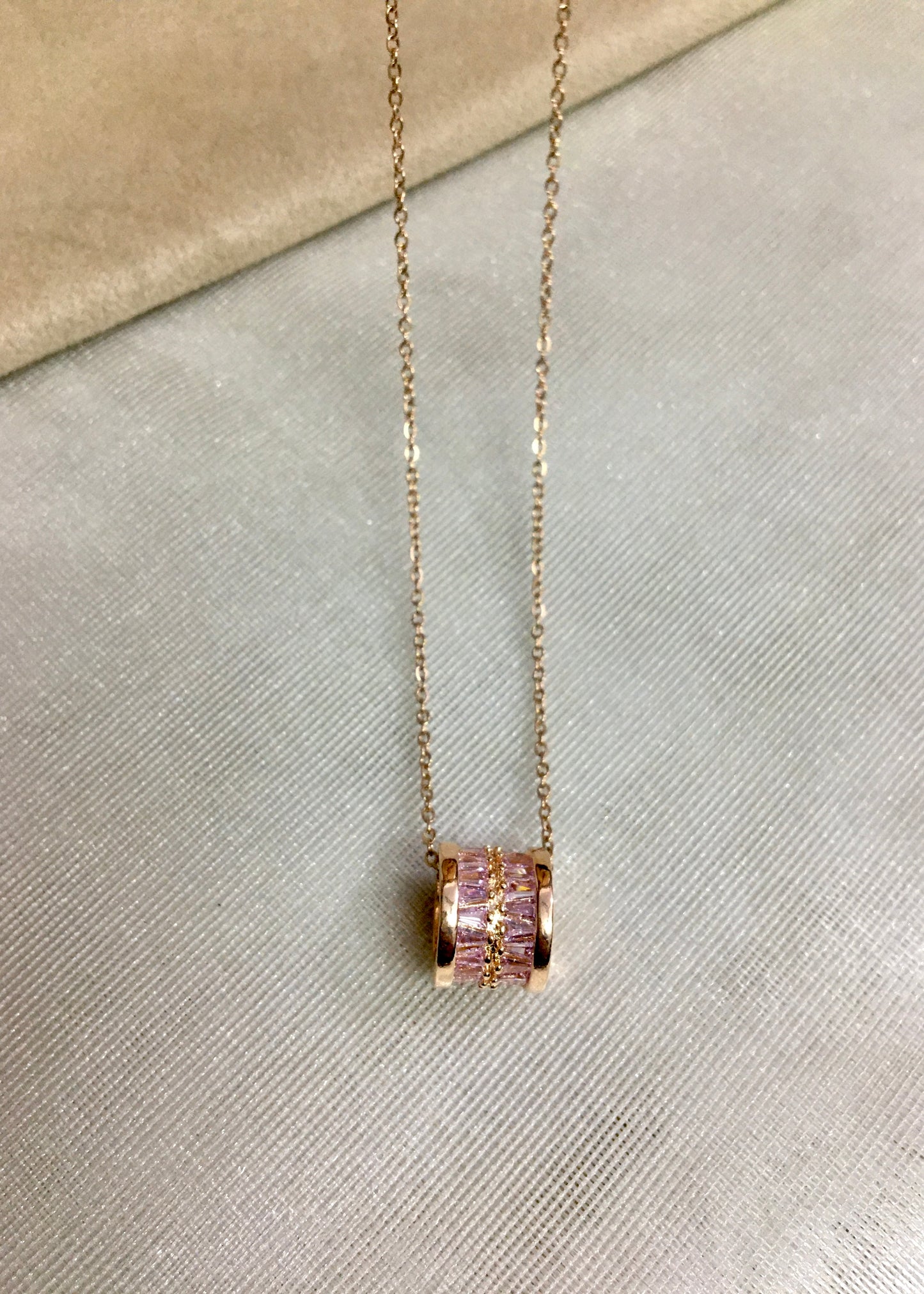 Pink orbit necklace