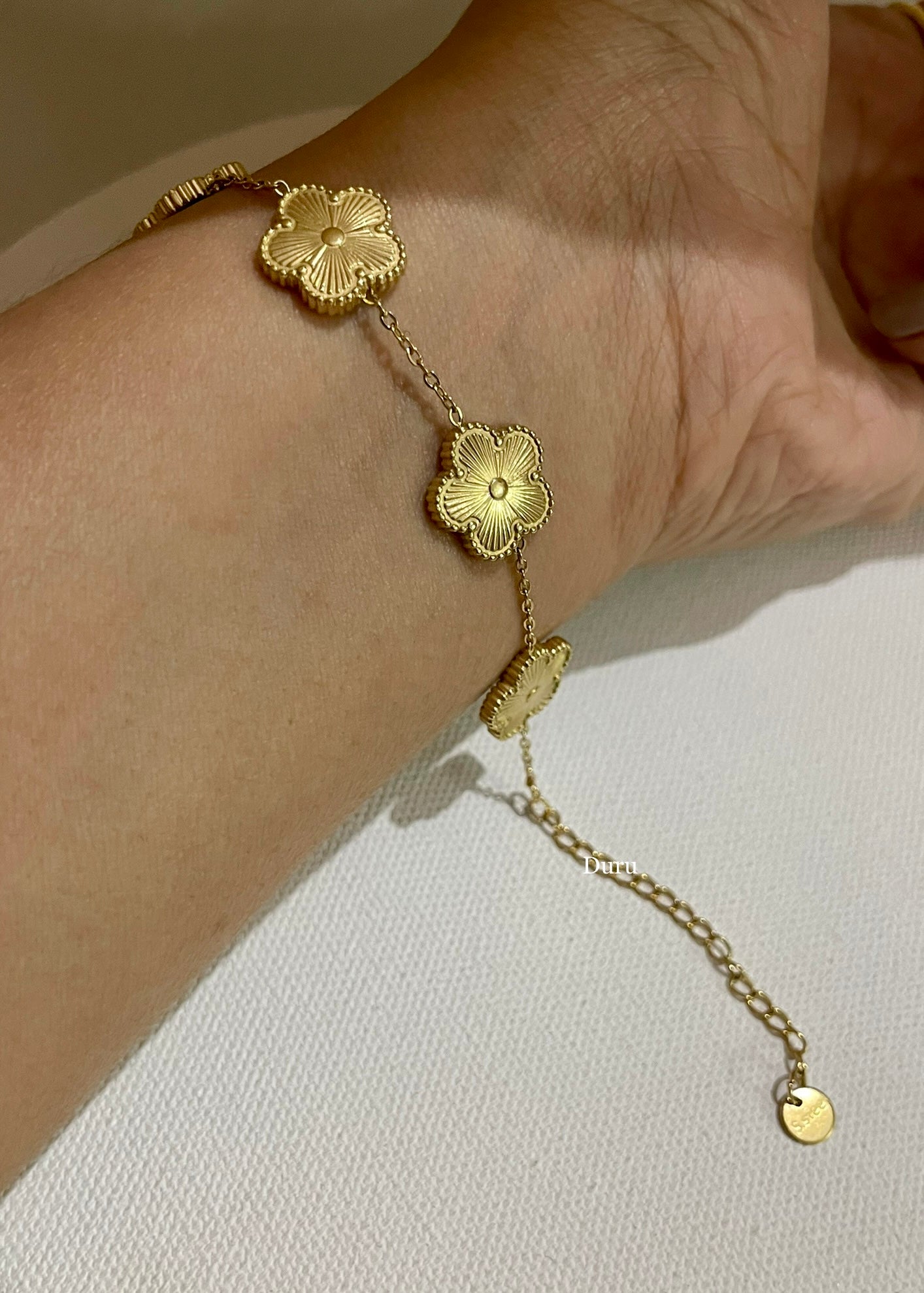 Floral clover bracelet