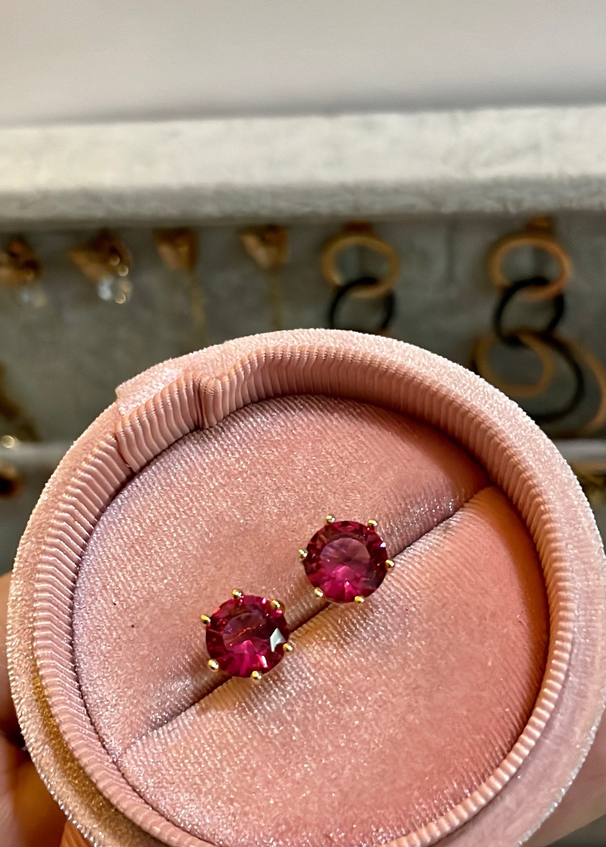 Ruby round studs