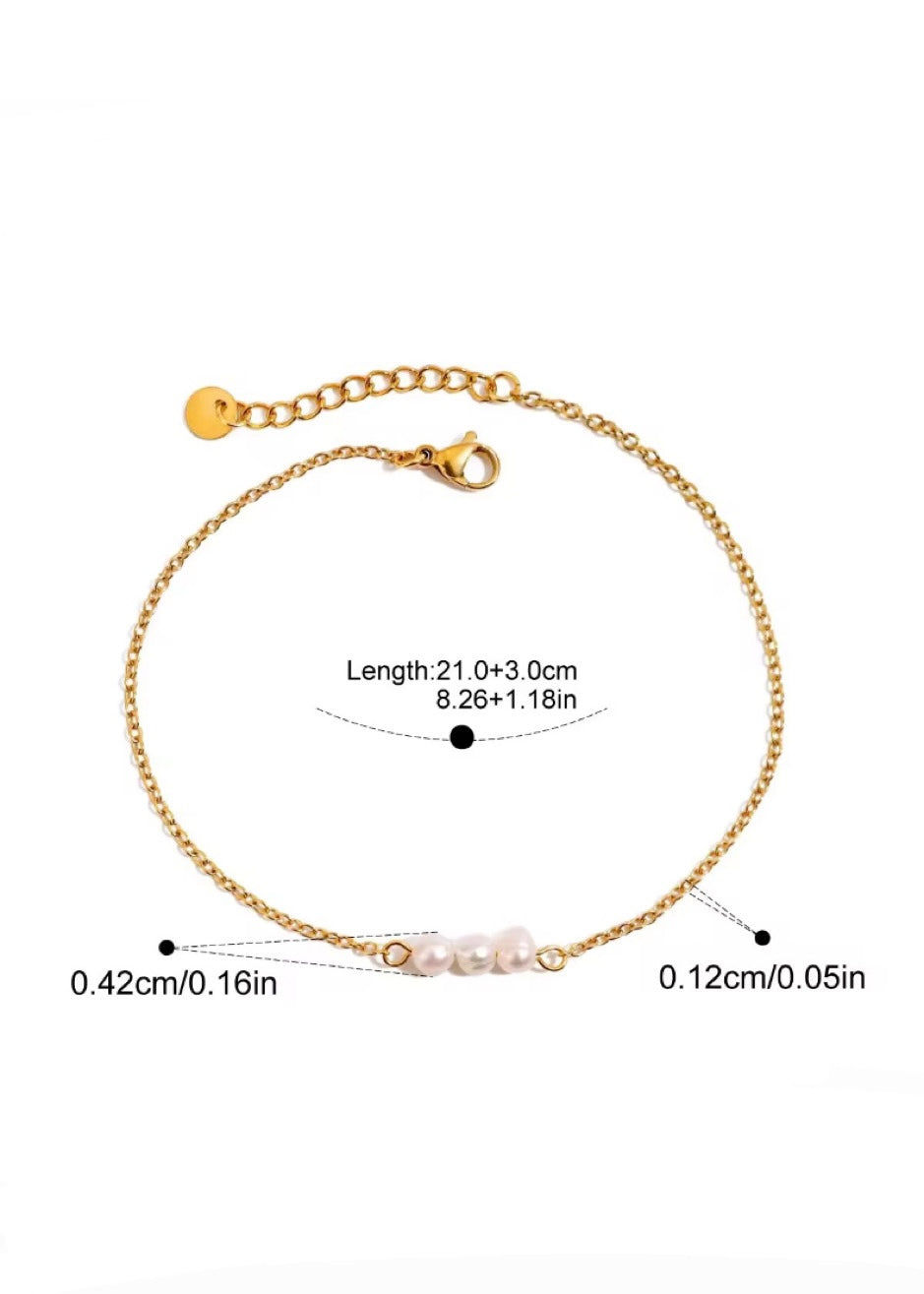 Natural pearls anklet