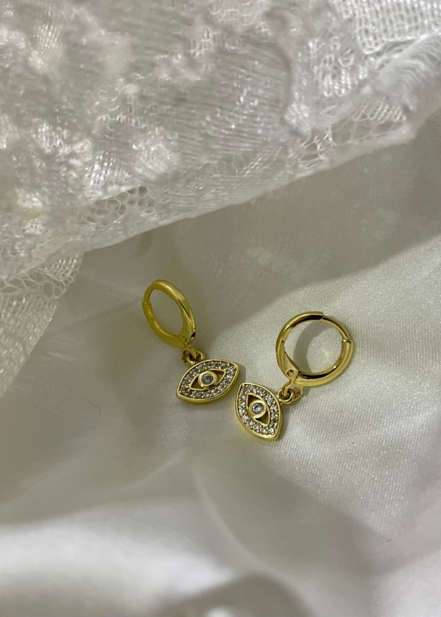 Evil eye mini hoops