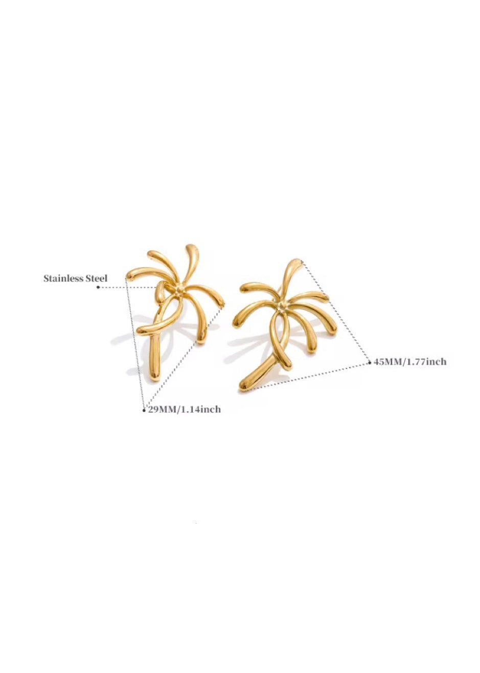 Sunburst gold earrings