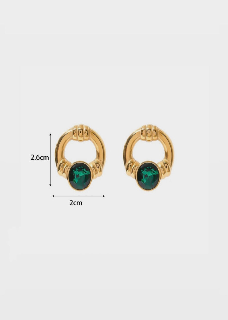 Emerald art deco earrings