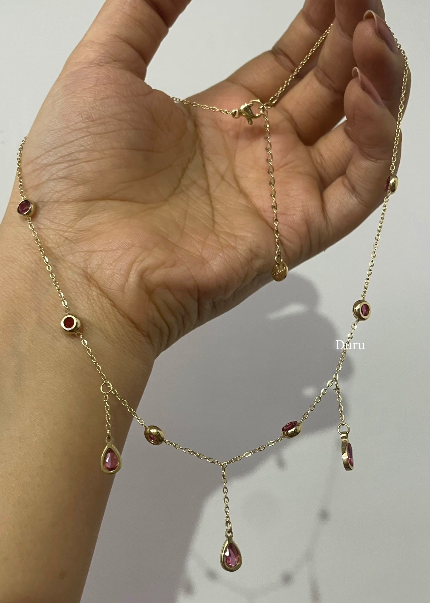 Ruby drops necklace