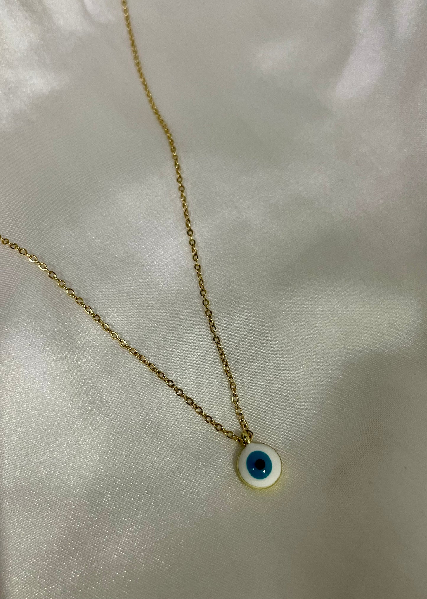 Minimal evil eye necklace