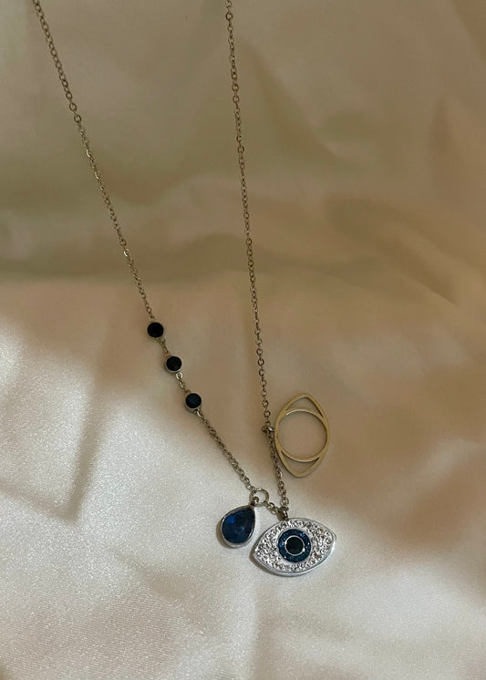 Evil eye ocean necklace(Silver)