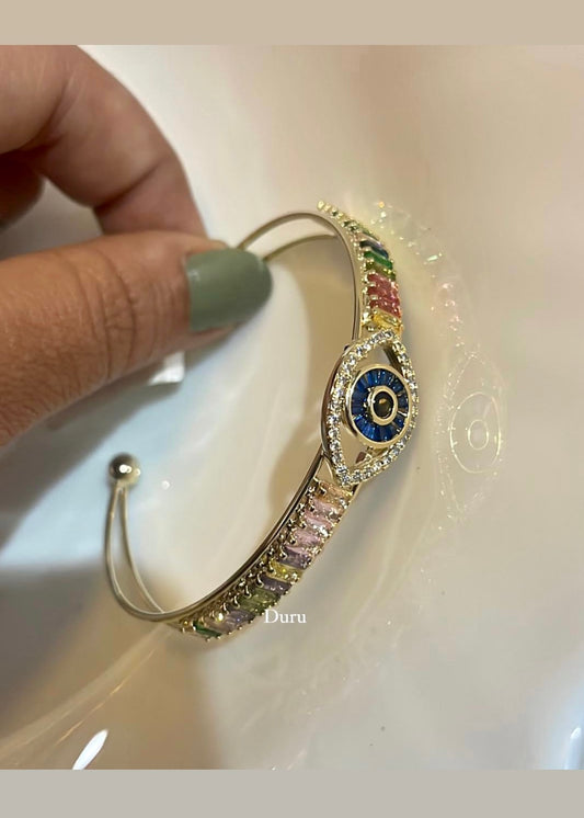 Evil eye orb cuff bracelet(Gold)