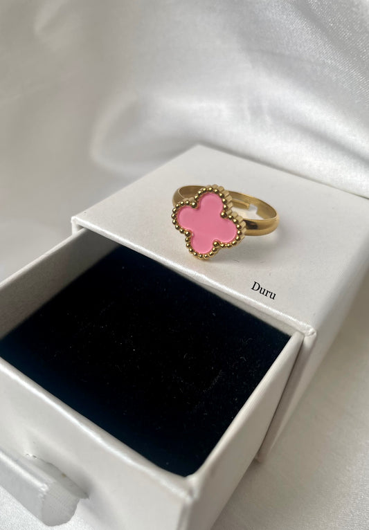 Pink clover ring