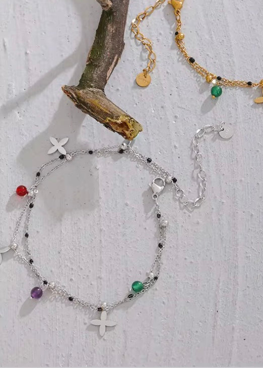 Gem glow anklet(Silver)