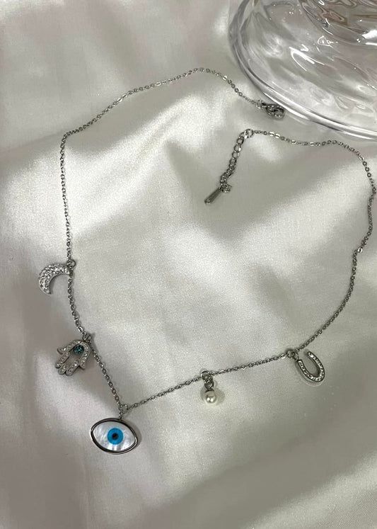 Evil eye charms necklace