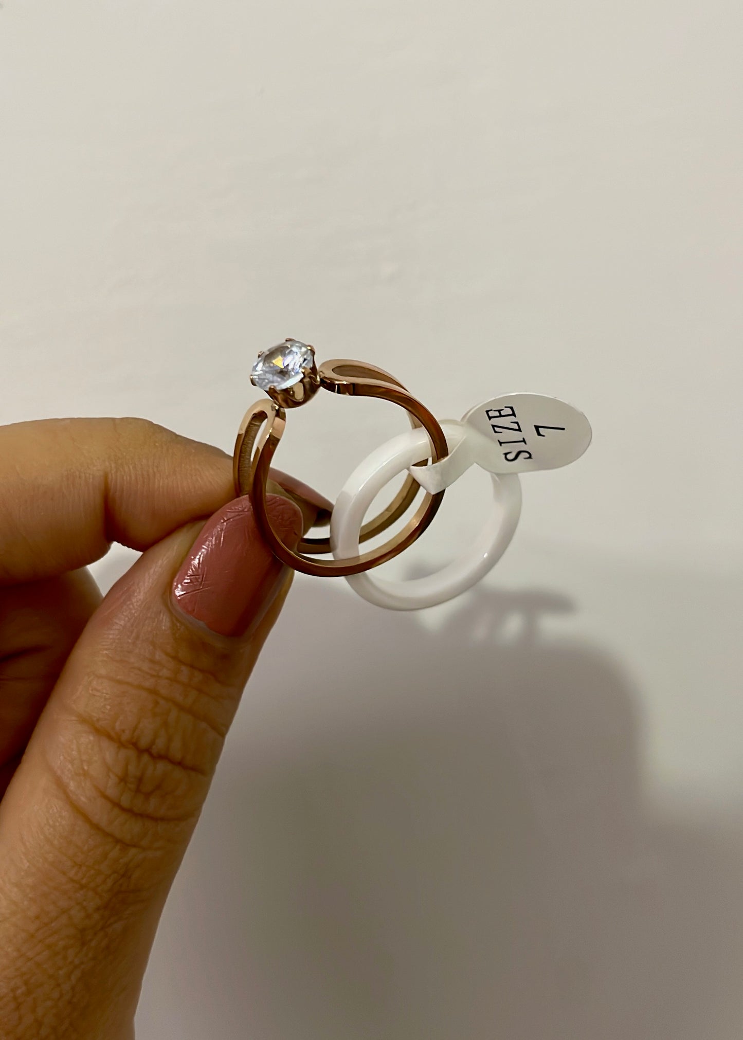 Solitaire ceramic ring(Set of 2)