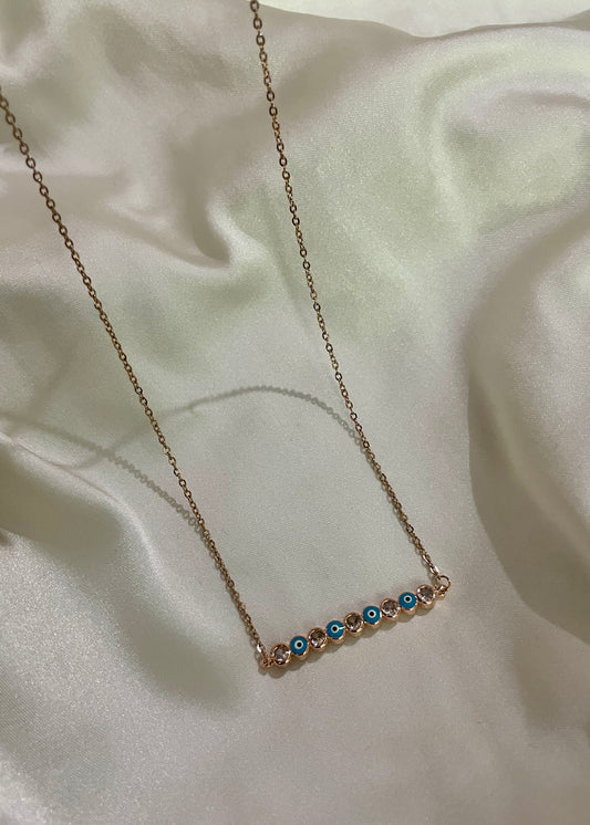 Evil eye bar necklace
