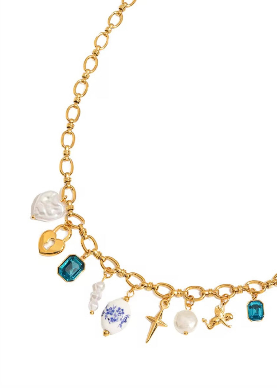 Vintage treasure charms necklace