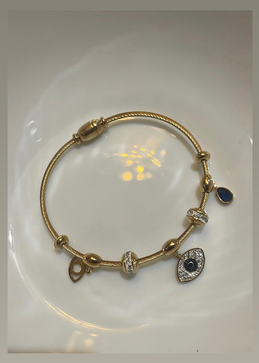 Evil eye trinket bracelet(Gold)