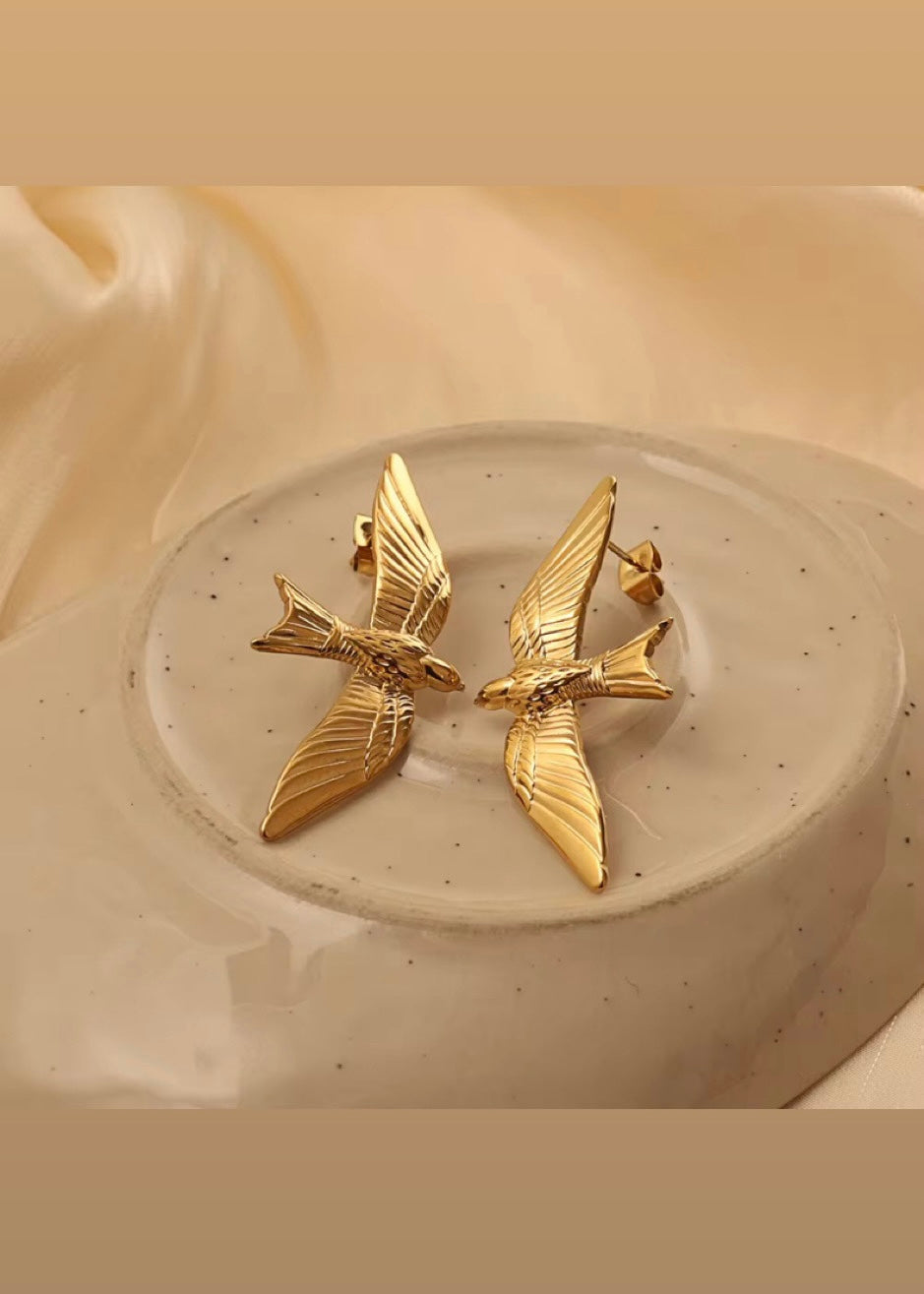 Flying bird earrings