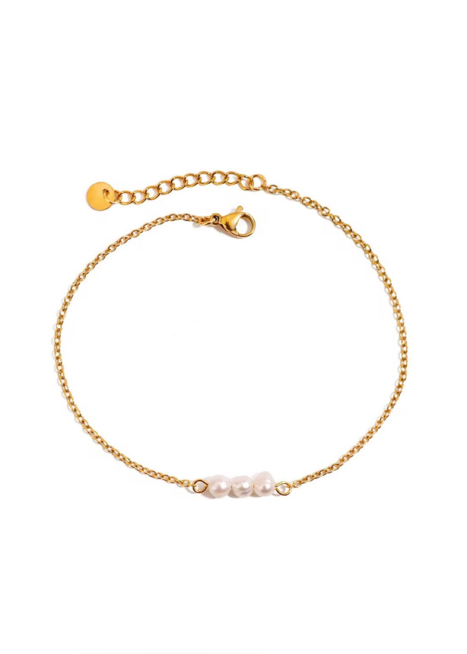 Natural pearls anklet