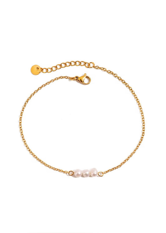 Natural pearls anklet