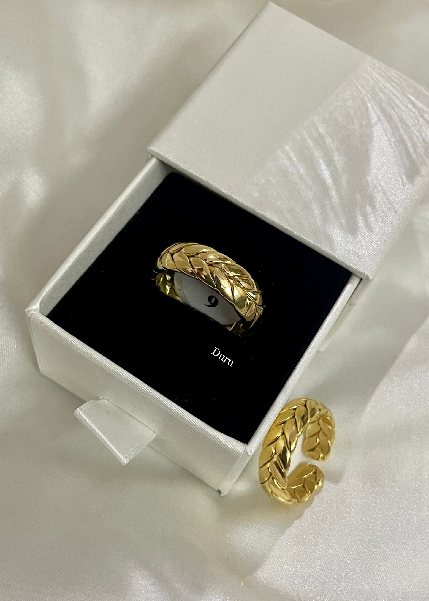Braided gold ring