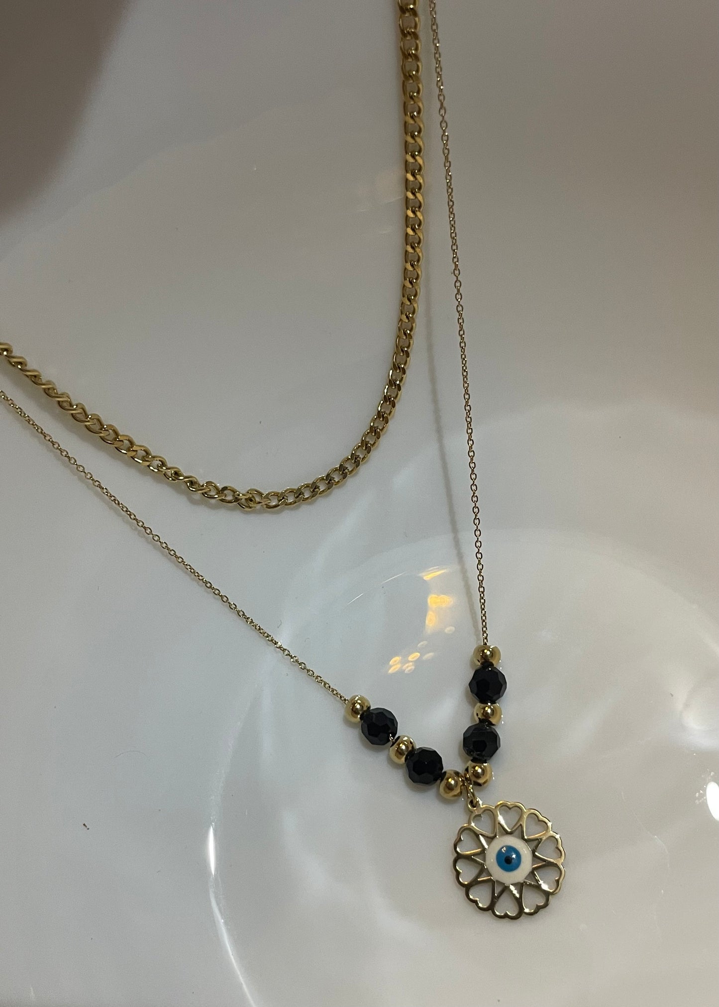 Evil eye beads necklace