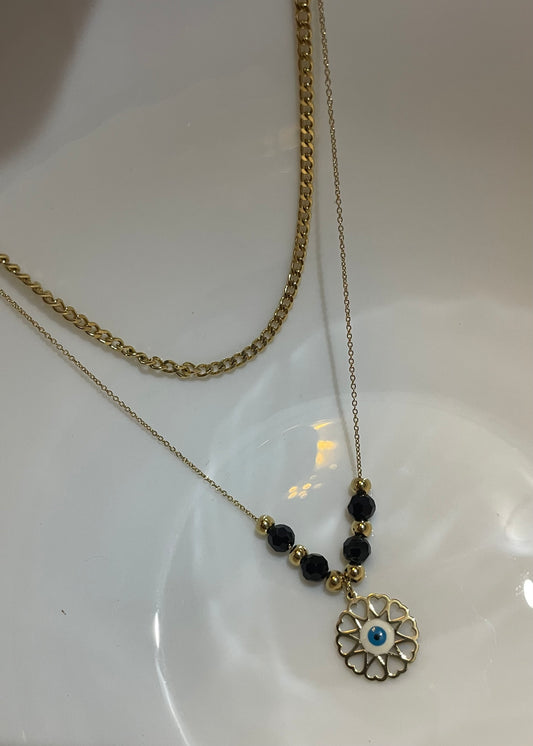 Evil eye beads necklace