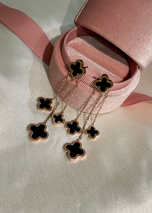 Black clover gala earrings