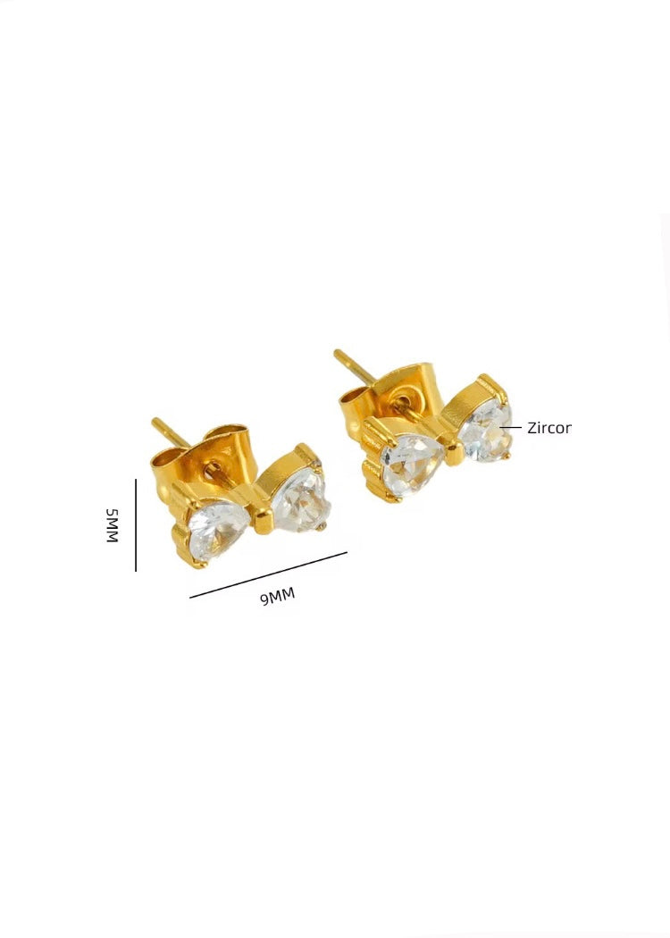 Solitaire bow earrings