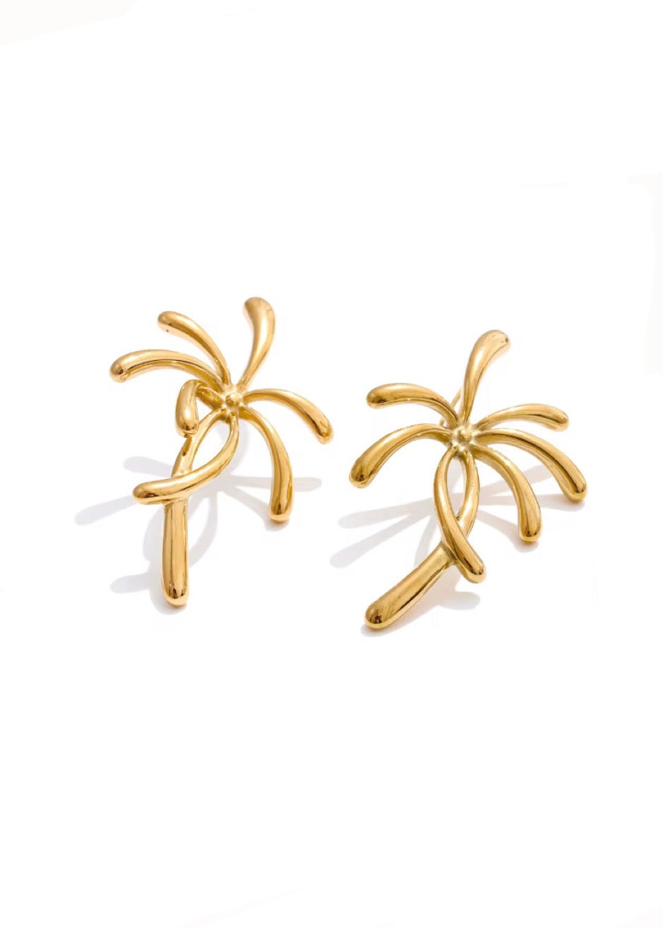Sunburst gold earrings
