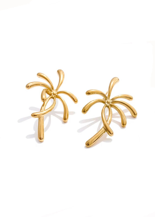 Sunburst gold earrings