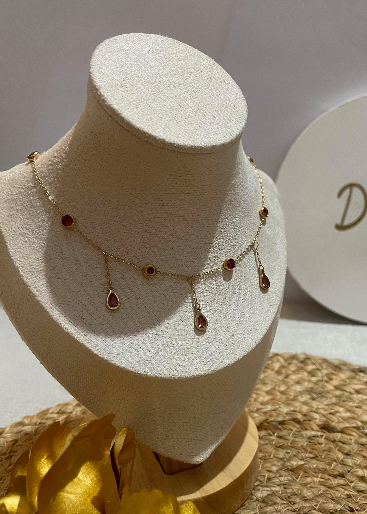 Ruby drops necklace