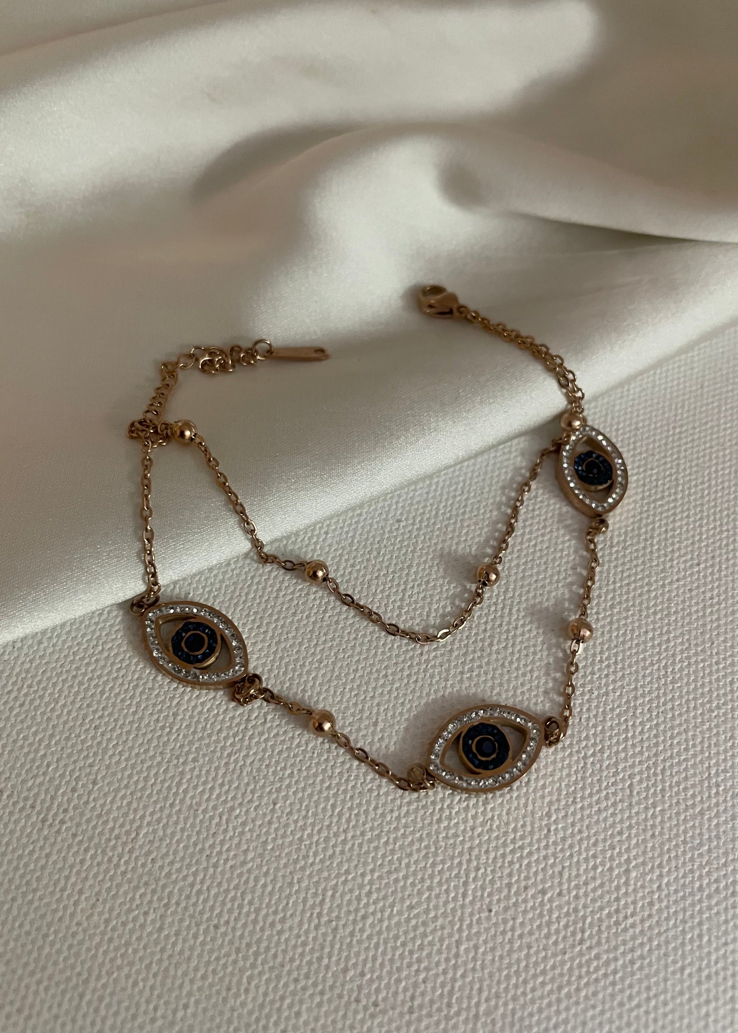 Evil eye layer bracelet