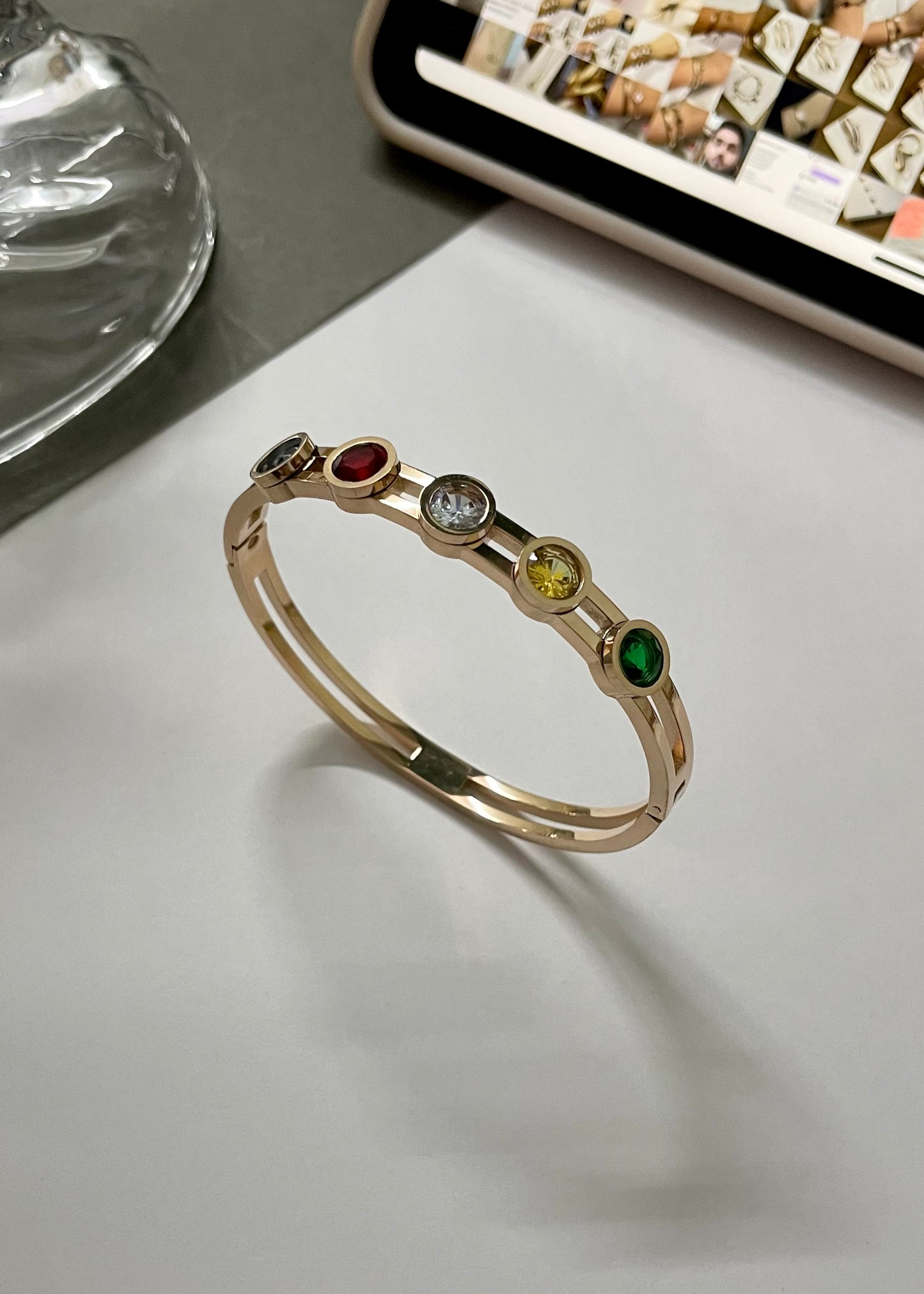 Color cascade bracelet(Rosegold)