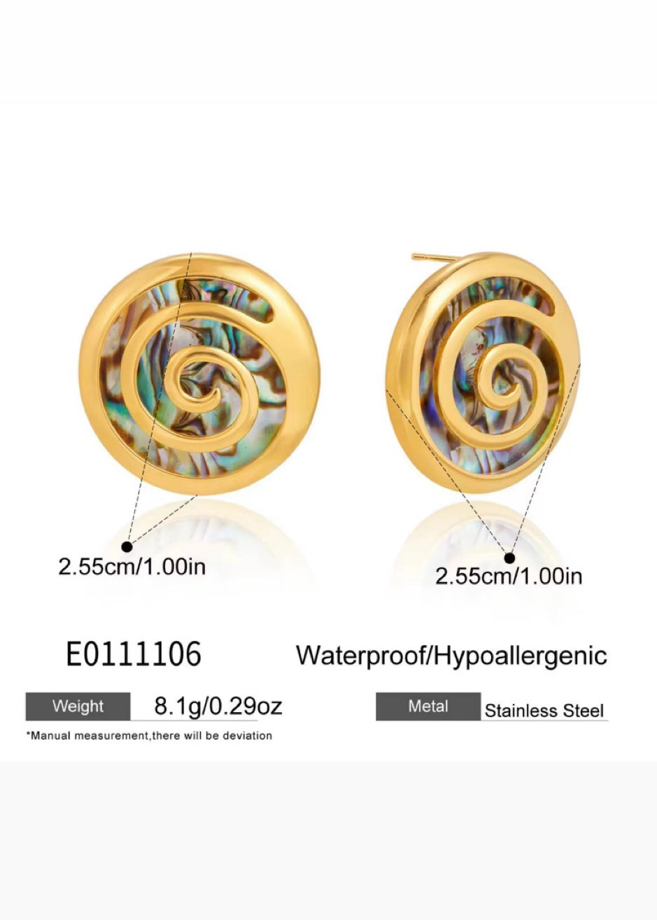 Mop swirl earrings