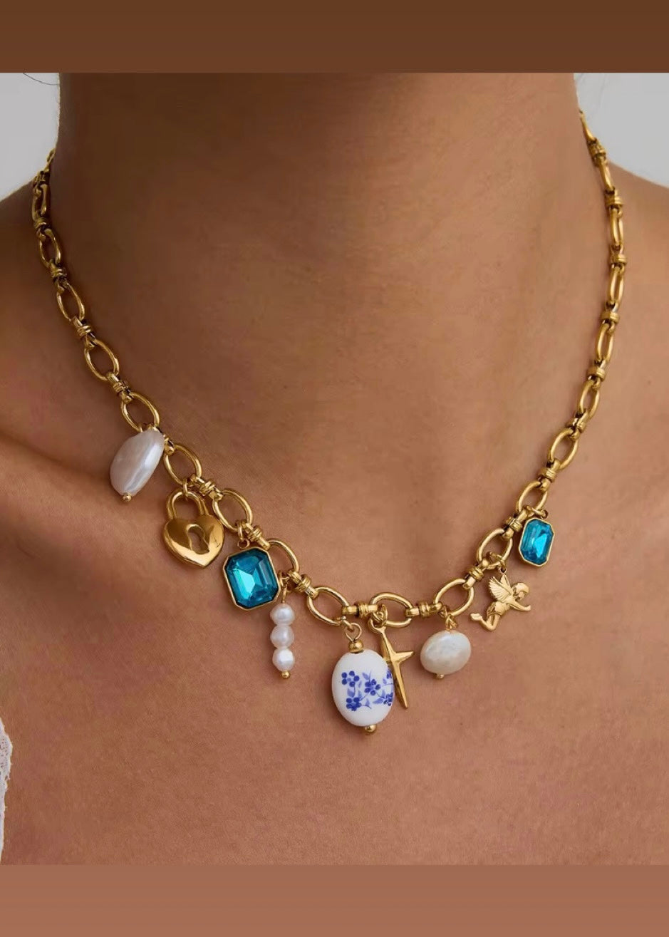 Vintage treasure charms necklace