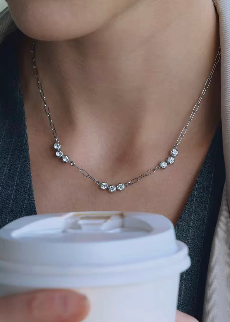 Celeste link necklace(Silver)