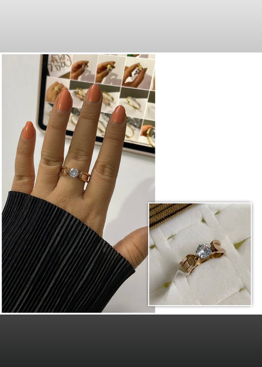 Eternal solitaire ring(Rosegold)