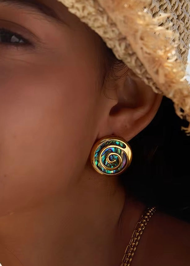Mop swirl earrings