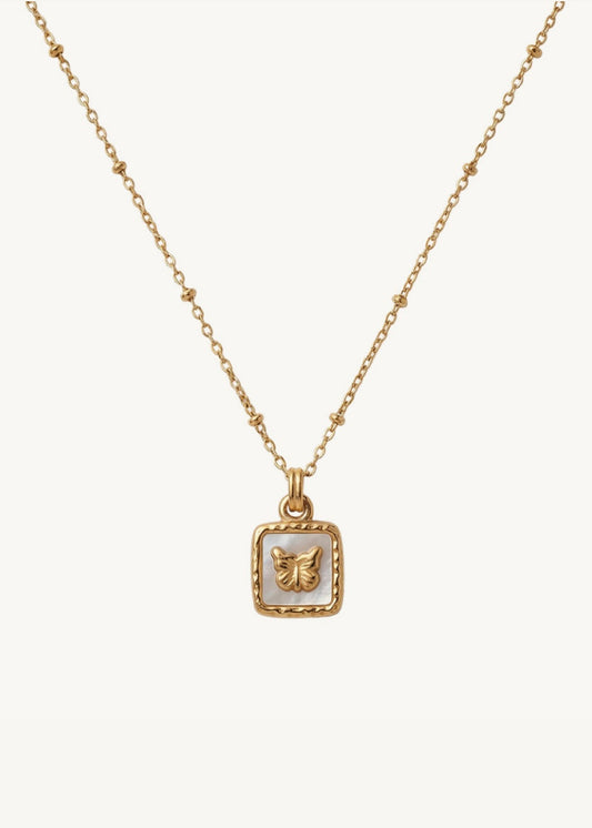 Mop butterfly necklace
