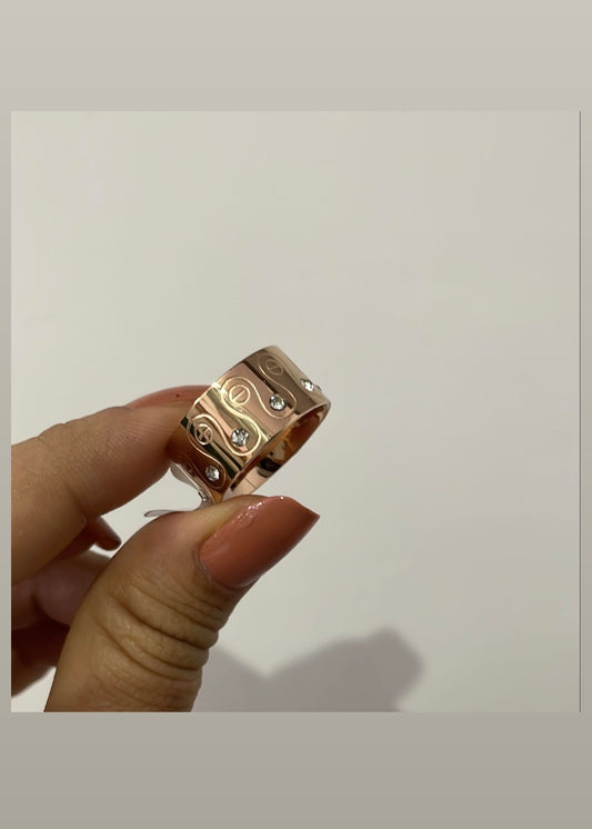 Bold luxe band ring(Rosegold)