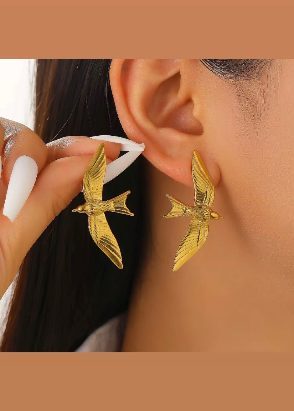 Flying bird earrings