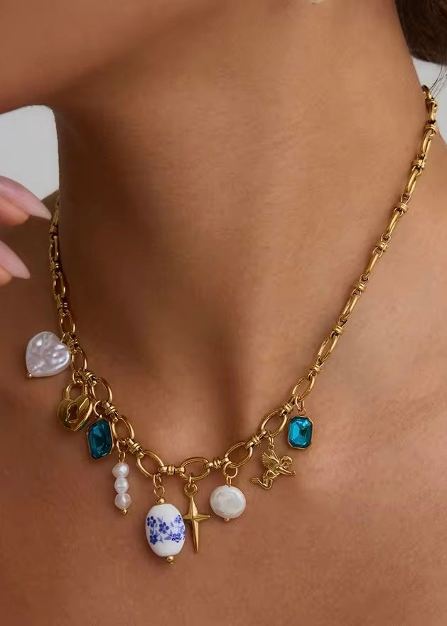 Vintage treasure charms necklace