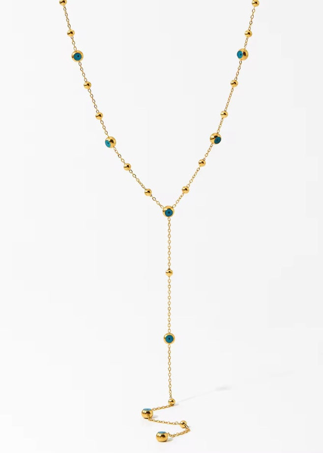 Evil eye lariat necklace