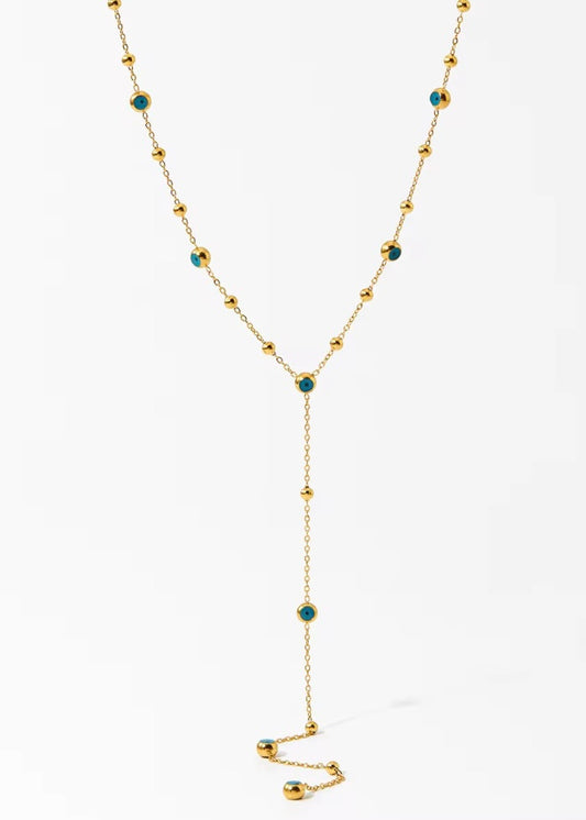 Evil eye lariat necklace
