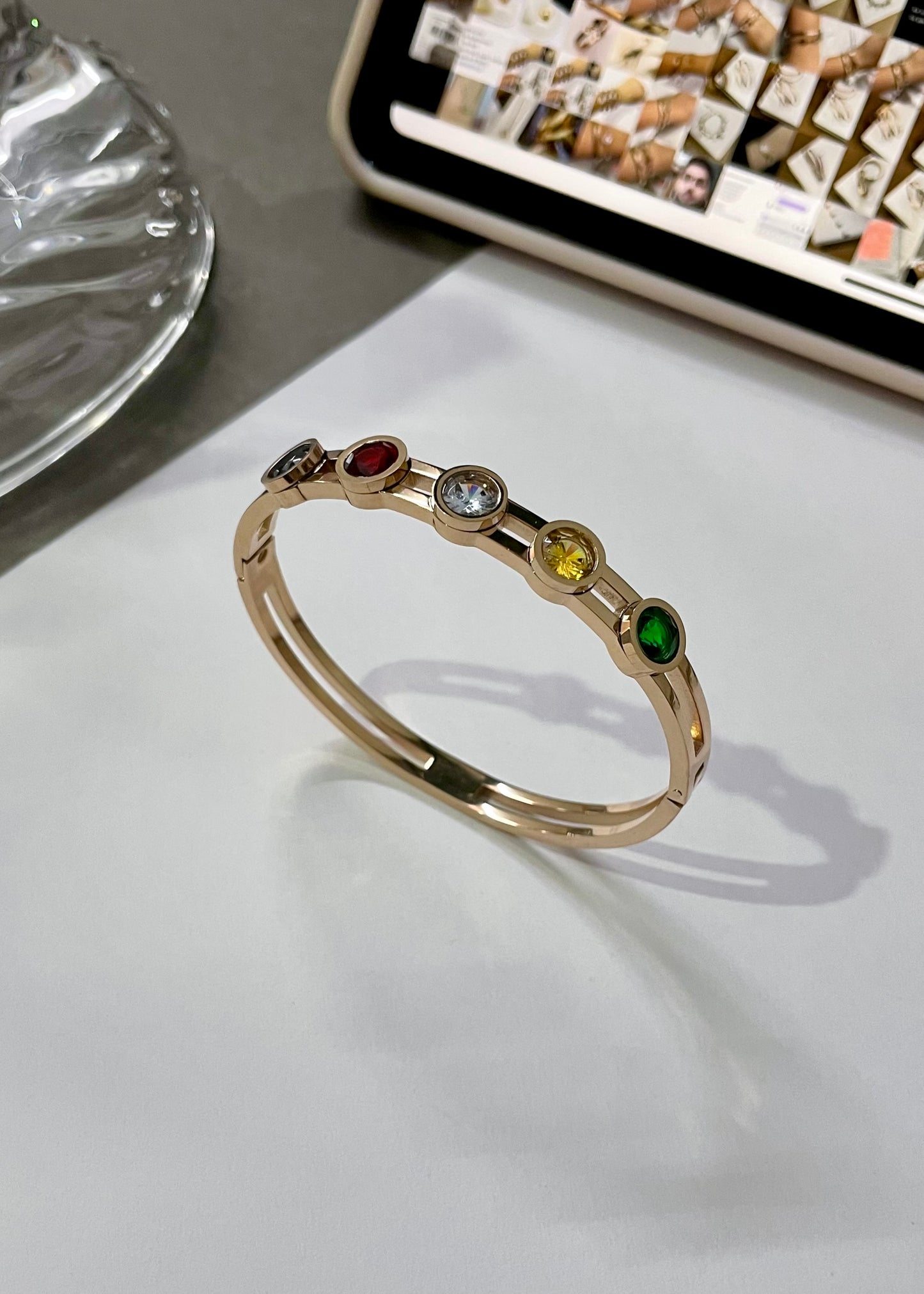 Color cascade bracelet(Rosegold)