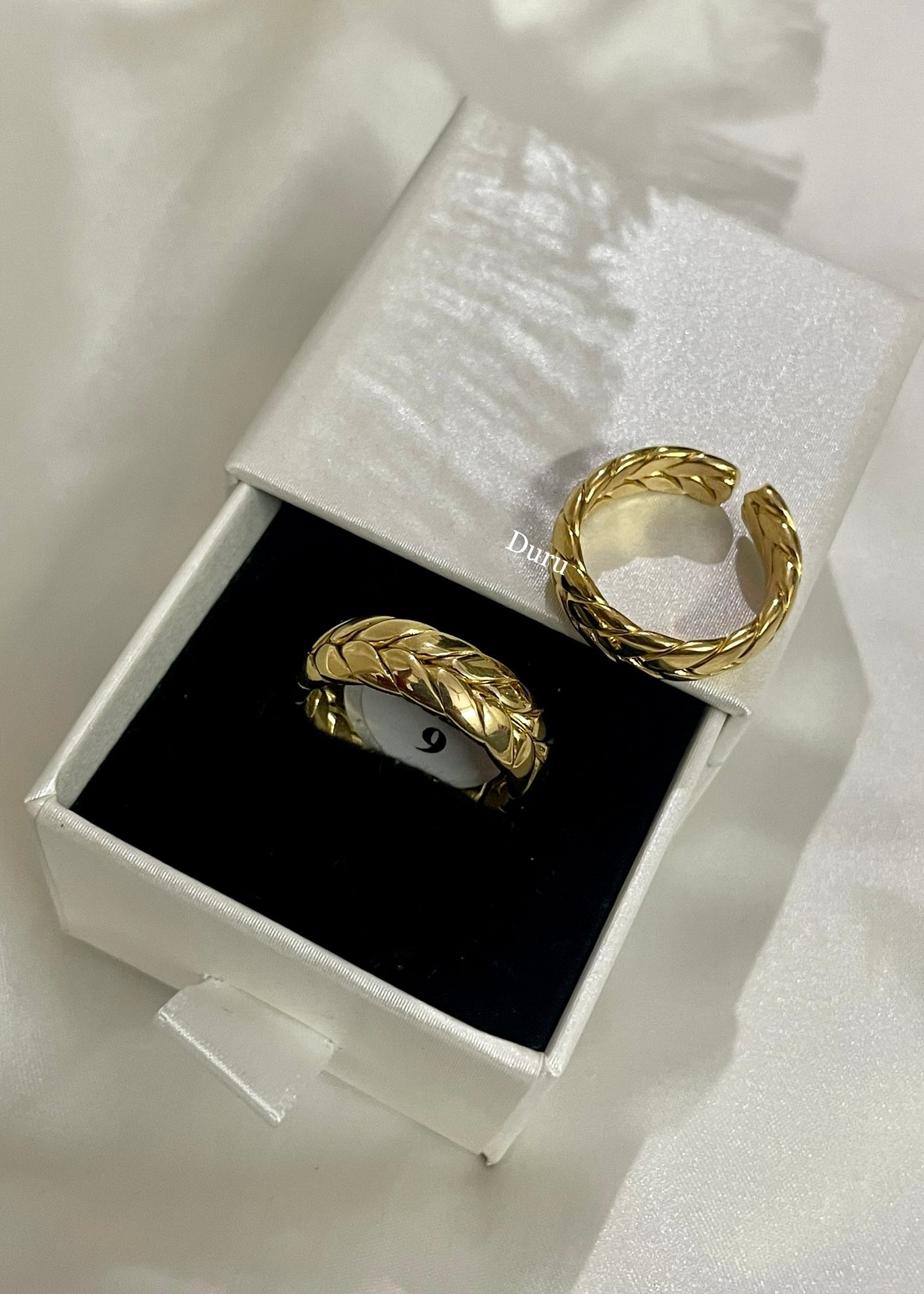 Braided gold ring