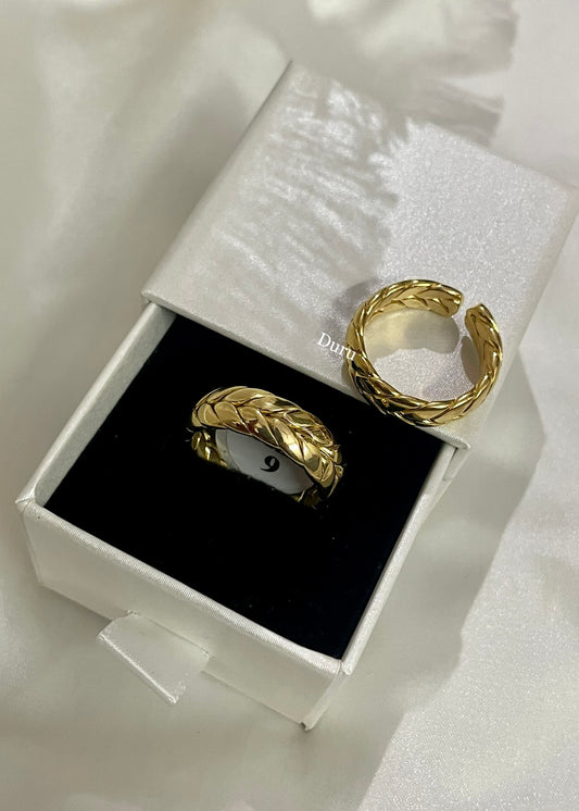Braided gold ring