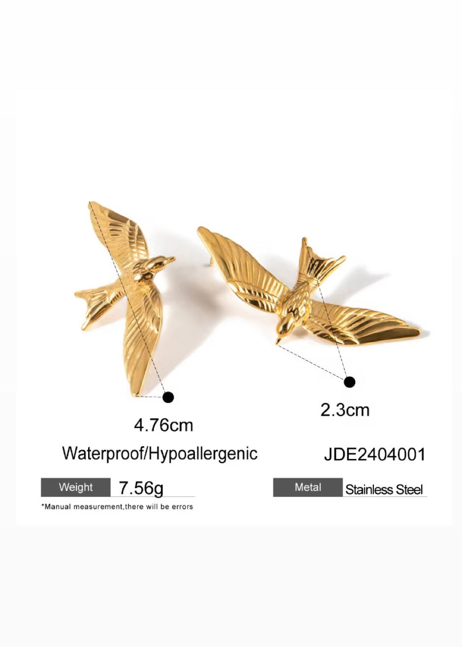 Flying bird earrings